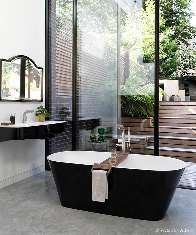 Black bathtub